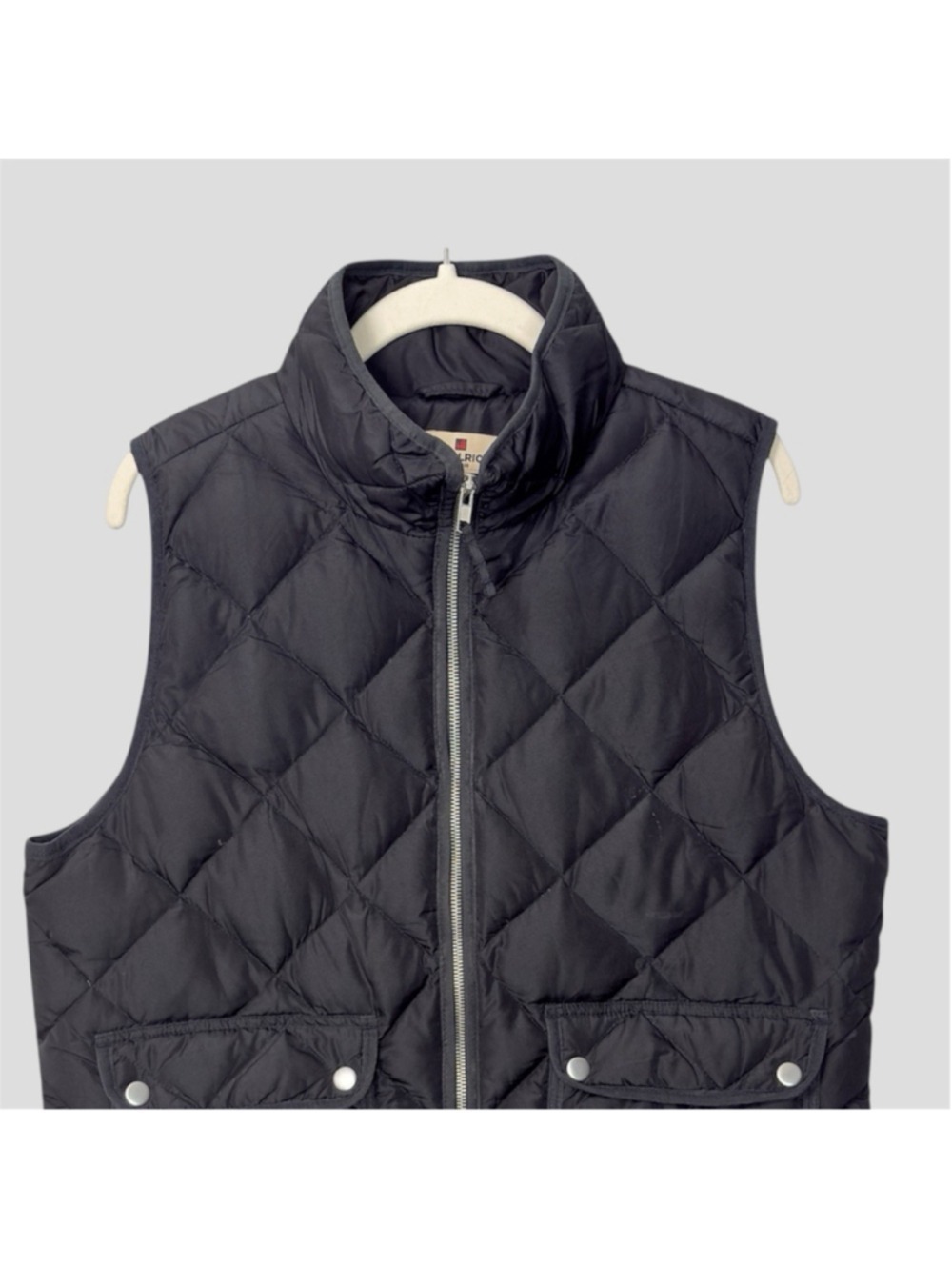90s Woolrich Black Diamond Quilted Down Equestrian Vest Women's L Fits M - Picture 2 of 11